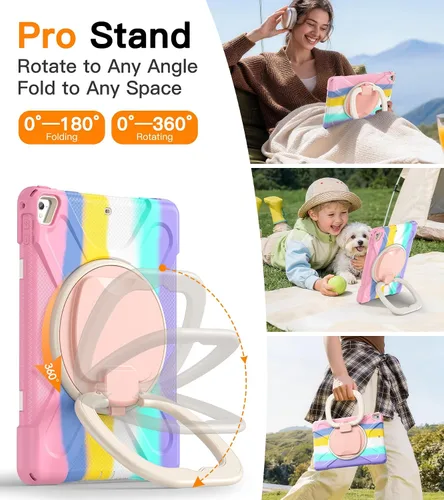 Vista 5 de BATYUE Funda para iPad de 6ª generación de 9.7 pulgadas 2018, iPad 5ª generación 2017, iPad Air 2/iPad Pro de 9.7 pulgadas, funda protectora a
