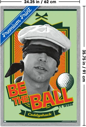 Vista 26 de Trends International Caddyshack - Póster de pared Be the Ball, 14.725 x 22.375 pulgadas, versión enmarcada de madera de granero