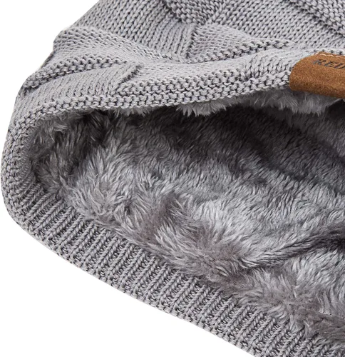 Vista 3 de REDESS Gorro para hombre y mujer, gorro de invierno cálido, gorro de punto holgado grueso