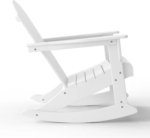 Vista 188 de WestinTrends Silla mecedora Malibu de poliéster para exterior/patio Adirondack, Negra