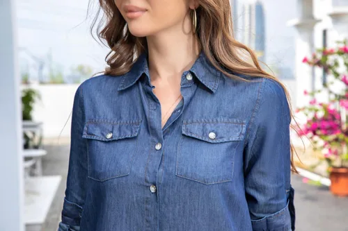 Vista 3 de Kuraki - Vestido camisero largo con botones y estampado, informal para mujer