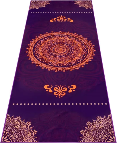 Vista 8 de Heathyoga, Toalla de yoga con diseño exclusivo de bolsillos en las esquinas de microfibra 100%, ideal para yoga, pilates y entrenamiento físico