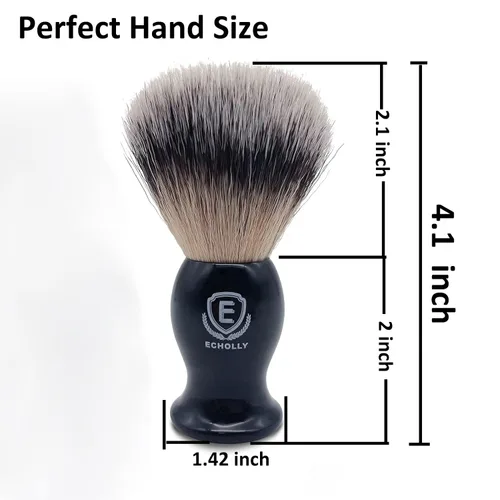 Vista 10 de Brochas de Afeitar de Lujo para Hombres de Echolly - Brochas de Afeitar de Cerdas Super Fuertes sin Desprendimiento para Hombres - Mango de Acrílico