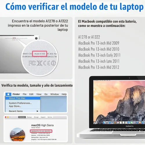 Vista 2 de NinjaBatt Batería para Apple MacBook Pro 13" A1278 A1322 Mid 2012 2011