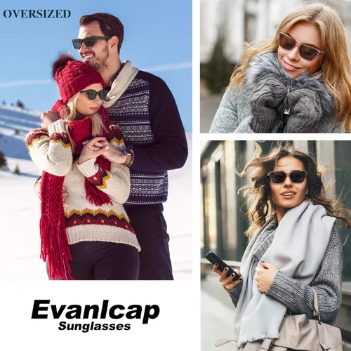 Vista 6 de EVANLCAP Lentes de sol para mujer, lentes de sol de moda de ojo de gato, rectángulos, rayos UV, para hombre