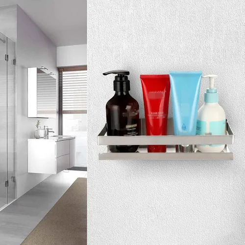 Vista 7 de OwnMy Estante de ducha de baño de acero inoxidable de 10 pulgadas, cesta de cocina, estante de ducha, estante de almacenamiento de baño de metal a