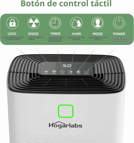 Vista 4 de HOGARLABS Deshumidificadores de 30 pintas para el hogar y sótanos, con 3 modos de funcionamiento, protección contra desbordamiento y apagado