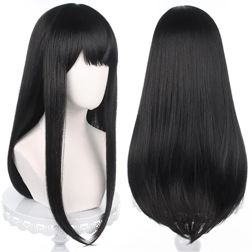 Vista 17 de Peluca de cosplay de pelo corto rizado negro para adultos, pelucas de Halloween para mujeres y hombres
