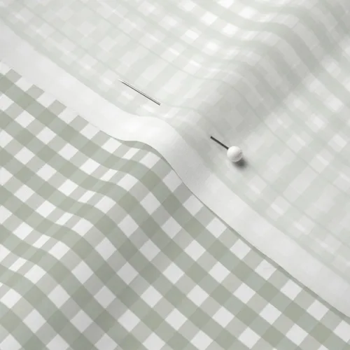 Vista 5 de Spoonflower Fabric Tiny Gingham Sage Green Check on Chiffon Fat Quarter Green Check Picnic Checkered Use for Sewing Fashion Apparel Dresses