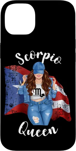 Vista 15 de Funda para iPhone 16 Puertorriqueña Escorpio Reina de Puerto Rico Morena
