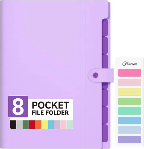 Vista 11 de Forvencer Carpeta de archivos expandible con 8 bolsillos, organizador de archivos de acordeón tamaño carta, carpetas portátiles para documentos