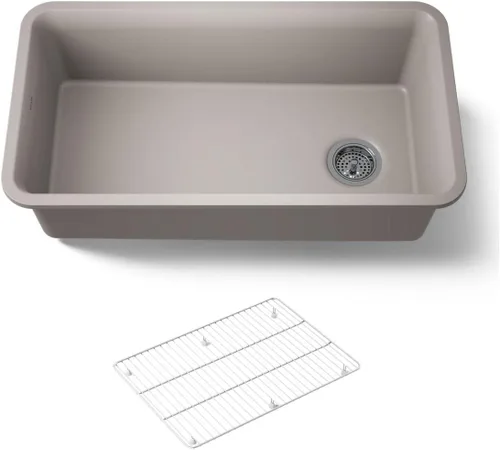 Vista 41 de Kohler K-8223-CM5 Cairn - Grifos para fregadero de cocina, color beige mate