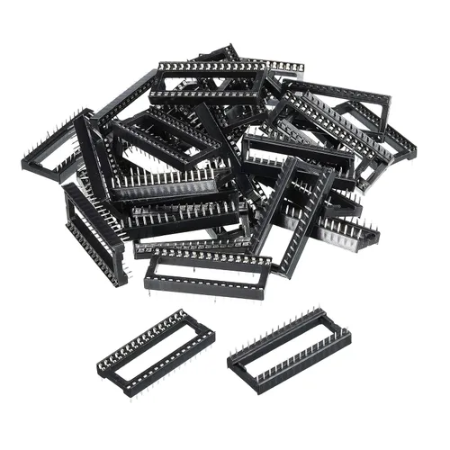 Vista 8 de MECCANIXITY DIP IC Chip Socket Adapter Flat Pin 24P 0.100 in Paso 0.591 in IC Socket para chip de placa PCB, paquete de 30