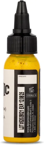 Vista 2 de Dynamic - Tinta de tatuaje, varios tamaños y colores, 1 Ounce, Amarillo canario