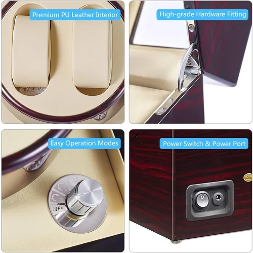Vista 3 de JQUEEN - Bobinador de reloj doble con silencioso motor japonés Mabuchi, S