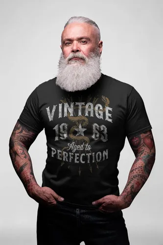 Vista 2 de Camisa de regalo de cumpleaños número 60 para hombre, vintage 1963 envejecido a la perfección, flechas, regalo de cumpleaños 60