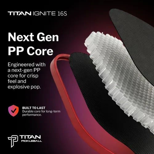 Vista 4 de Titan Ignite - Paleta de pickleball de fibra de carbono para jugadores principiantes y mejoradores - Cara de fibra de carbono cruda T700, punto