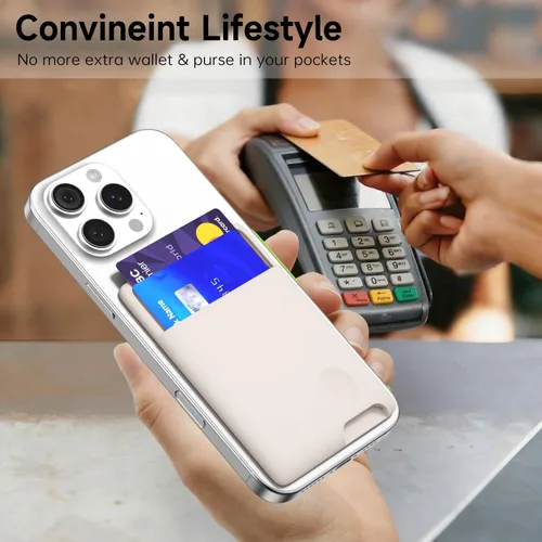 Vista 7 de oakxco Cartera de teléfono adherente, soporte seguro de silicona para tarjetas de teléfono, funda de bolsillo adhesiva para tarjetas