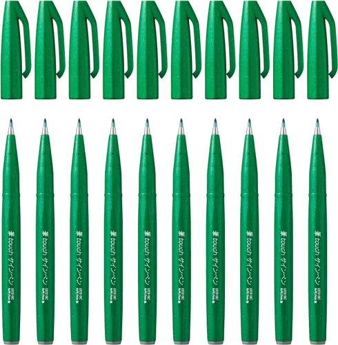 Vista 18 de Pentel Rotulador con punta de 0.079 in, tinta negra, 1 paquete de 10 bolígrafos