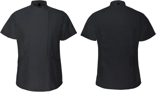 Vista 4 de TOPTIE Chaqueta de chef de manga corta para mujer