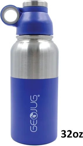 Vista 4 de Brentwood GeoJug - Botella de agua de acero inoxidable aislada al vacío, boca ancha con tapa sin BPA