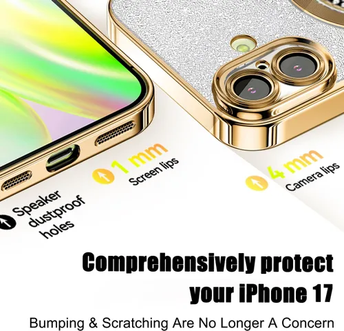 Vista 353 de Misscase Funda magnética con purpurina para iPhone 11 compatible con MagSafe, protección completa, delgada, a prueba de golpes, antiarañazos