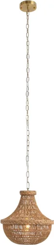 Vista 11 de Lámpara colgante de bambú tejida a mano, lámpara de ratán de una sola luz, tejido de madera natural, accesorio colgante de techo con cable ajustable