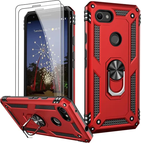 Vista 119 de LUMARKE para Google Pixel 3A XL - Funda con protector de pantalla, funda protectora grado militar probada contra caídas de 16 pies con soporte