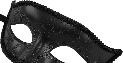 Vista 4 de TRIFUNESS Máscara de mascarada para hombre, máscara griega romana veneciana para Mardi Gras, fiesta de graduación de Halloween