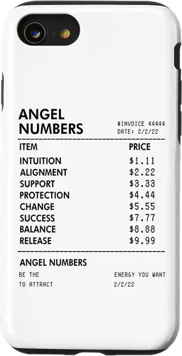 Vista 18 de Angel Numbers Receipt 111 222 333 444 - Funda de numerología espiritual para iPhone 17