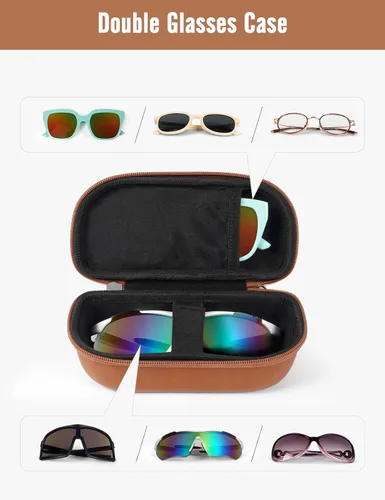 Vista 5 de WOMACO Estuche rígido para lentes de sol Rayban Meta Glasses Charge Case, accesorios para lentes inteligentes, estuche de viaje doble para gafas