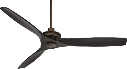 Vista 2 de Casa Vieja Ventilador de techo rústico de 52 pulgadas con 3 aspas para interiores con control remoto, bronce aceitado negro mate, madera maciza