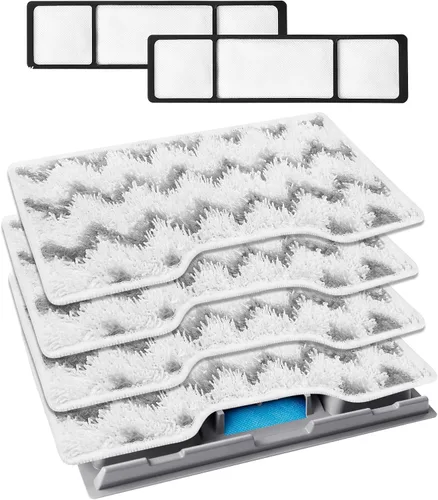 Vista 8 de KEEPOW Almohadillas para fregona reutilizables, almohadillas de repuesto compatibles con Shark Vac Mop VM252 VM200 VC205 VM250 / QM250 VM190