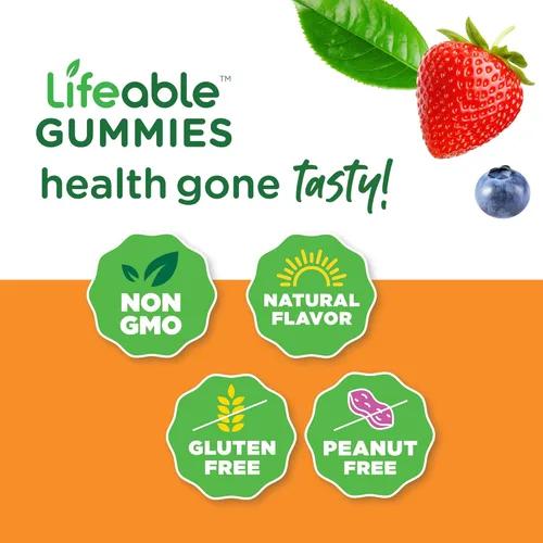 Vista 4 de Lifeable Paquete de gomitas de calcio, magnesio y zinc para niños + multivitamínicos para niños, gran sabor, suplemento vitamínico, sin gluten, sin