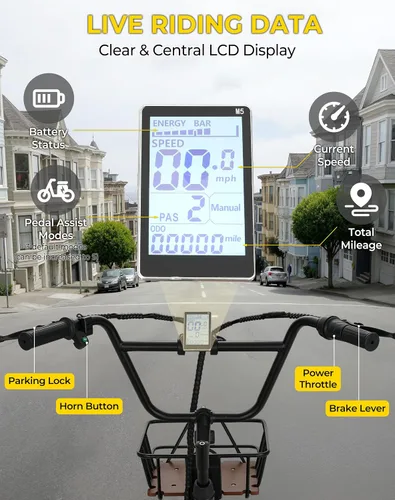 Vista 8 de Skeri Triciclo eléctrico, triciclo eléctrico de 1000 W para adultos, bicicleta eléctrica plegable de 3 ruedas de 20 pulgadas, triciclo E con batería