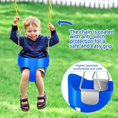 Vista 3 de AGPTEK Juego de columpios para niños pequeños, columpio de cubo resistente con cuerda ajustable, linda forma para niños pequeños con capacidad