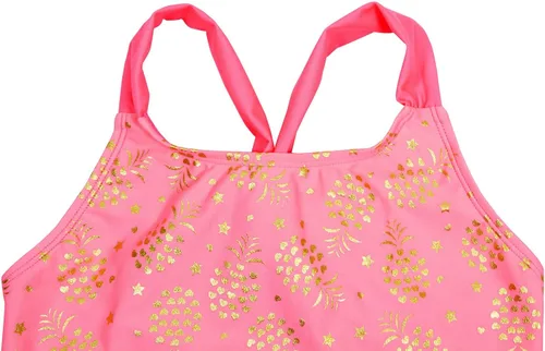 Vista 3 de Traje de baño de una pieza para niñas con UPF 50+ con lazo cruzado y espalda cruzada para niñas