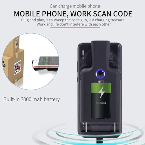 Vista 7 de Symcode Clip de código de barras portátil con Bluetooth - 1D 2D QR lector de código de barras, PDF417, matriz de datos, Maxicode, conexión