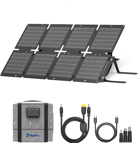 Vista 9 de BigBlue Panel Solar de 100W con USB-C (45W PD) + USB-A (Carga Rápida 18W) y Puertos MC-4, Resistente al Agua IP68, Accesorios Esenciales