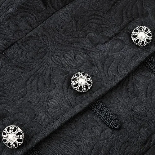 Vista 4 de Chaqueta steampunk renacentista para hombre, abrigo gótico victoriano