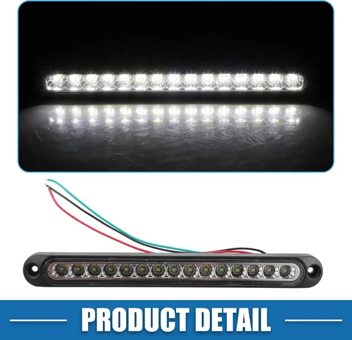 Vista 5 de 12V 24V 15 LED Remolque de coche Luz de identificación de señal de giro luz trasera tira blanca
