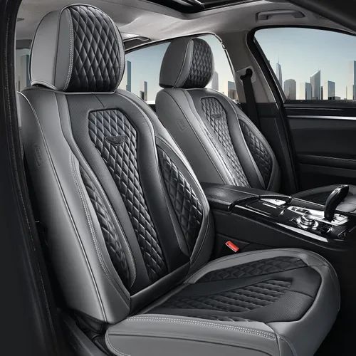 Vista 46 de Coverado Fundas de asiento de automóvil, fundas de asiento delantero, funda de asiento de coche beige, fundas impermeables para asiento