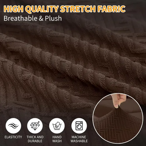 Vista 4 de XINEAGE Funda de diván para sofá en forma de L, fundas de sofá modular para mascotas, funda de asiento de sofá antideslizante lavable, fundas