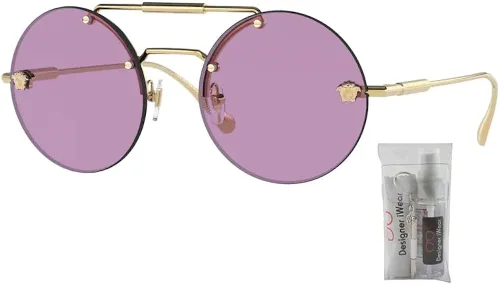 Vista 2 de Versace VE2244 Round Sunglasses for Women BUNDLE With Designer iWear Complimentary Eyewear Kit