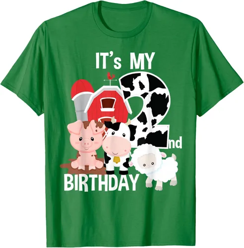 Vista 56 de Camiseta para fiesta de 2 años con texto en inglés "It's My 2nd Birthday", Negro