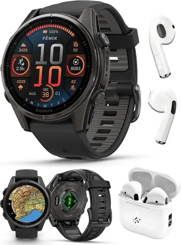 Vista 12 de PlayBetter Garmin Fenix 8 AMOLED (1.7", Plata/Whitestone) Reloj inteligente multideportivo GPS con pantalla táctil de 1.3” y auriculares