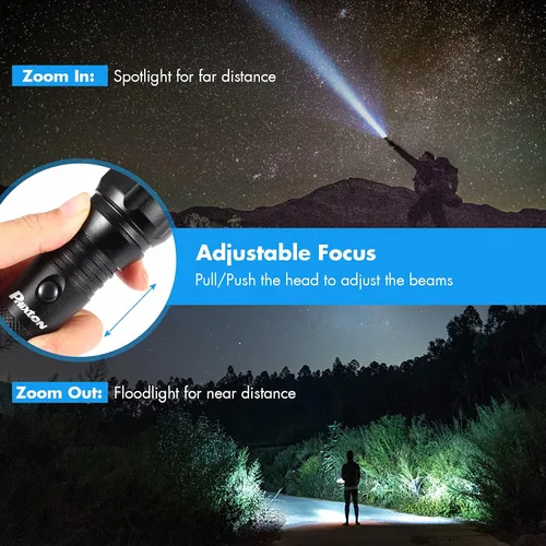 Vista 4 de Linterna Recargable LED Brillante de Alto Lúmenes, Linternas de Mano Super Brillantes de Alto Lúmenes