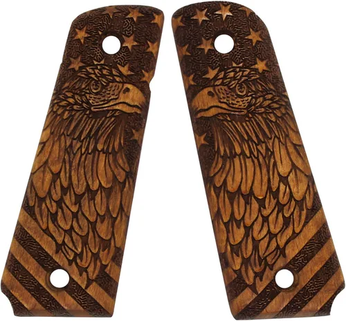 Vista 7 de URAY 1911 - Empuñaduras de tamaño completo, CNC/bandera estadounidense híbrida hecha a mano y empuñaduras de pistola Christian Cross, accesorios