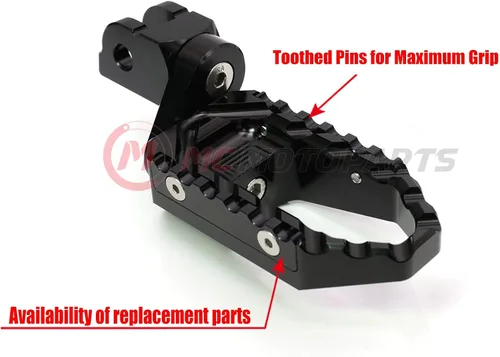 Vista 5 de MC MOTOPARTS Estriberas extendidas negras para riders amplias de 25mm compatibles con Razor MX350 MX400 MX500 MX650 Negro