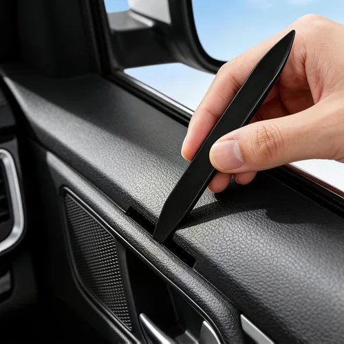 Vista 3 de EldHus Juego de 5 herramientas para quitar tapicería de coche, juego de herramientas de extracción de clip automático para puerta, salpicadero